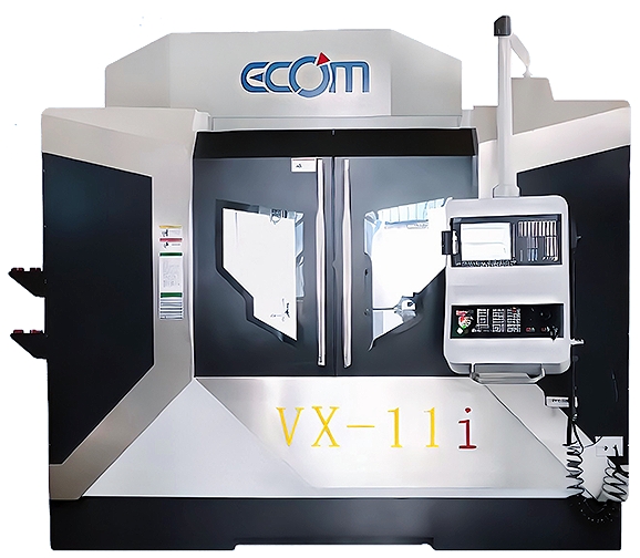 五轴立式加工中心机 VX-11i－X / Y / Z轴行程为1100 / 650 / 600 mm，B轴行程为+ 30°~ -120°，A轴行程为360°。